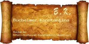 Bucheimer Konstantina névjegykártya